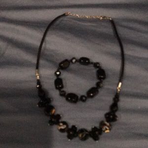 Black necklace and bracelet